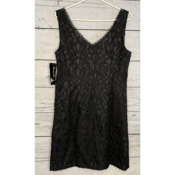 NWT Scarlett Nite Black Lace Little Cocktail Party Midi Dress Women Size 12 - Picture 8 of 11